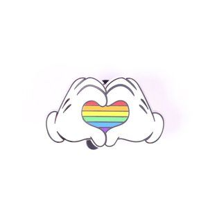 Mickey Mouse Heart Hands Rainbow Disney Pin